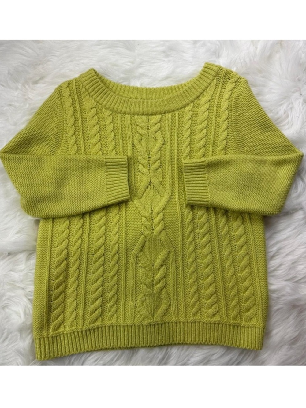 Old Navy Lemon Yellow Cable Knit Sweater